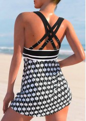 Criss Cross Polka Dot Black Tankini Top-No Bottom | picture 2