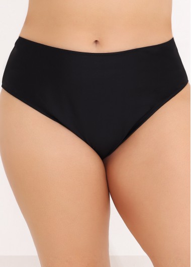women clothes image of Plus Size Black High Waisted Swimwear Panty