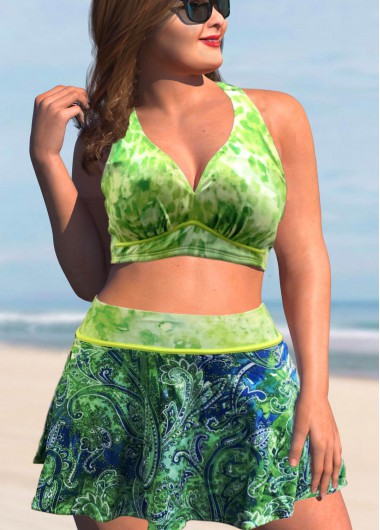  Modlily-Plus Size > Plus Size Swimwear-COLOR-Green