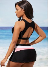 Contrast Mid Waist Black Bikini Set | thumb picture 