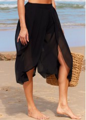 High Waisted Side Slit Black Beach Pants | thumb picture 