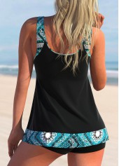 Mesh Tribal Print Black Tankini Top-No Bottom | picture 2