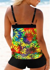 Multi Color Sunflower and Tie Dye Print Tankini Top-No Bottom | picture 2