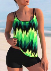 Double Straps Green Ombre Tankini Top-No Bottom | picture 1