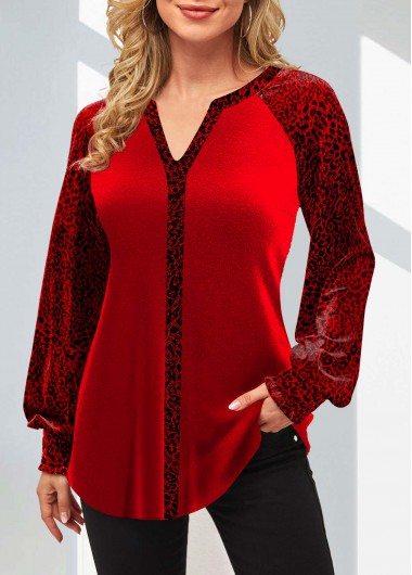  Modlily-Women's Clothing > Tops > Blouses&Shirts-COLOR-Red