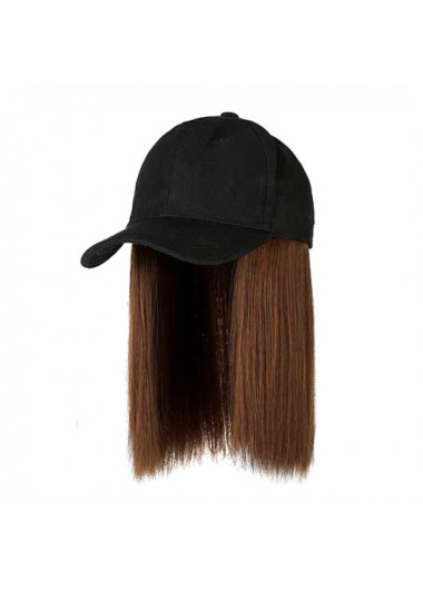 Modlily Short Brown Integrated Hat and Wig - One Size