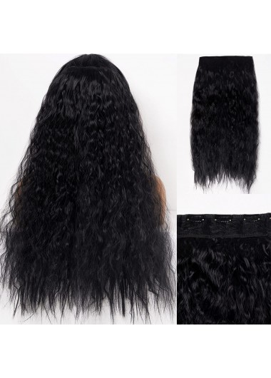 Modlily Black Long Corn Blanching Wig for Women - One Size