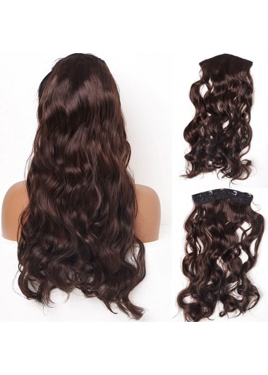 Modlily Brown Long Big Wave Wig for Women - One Size