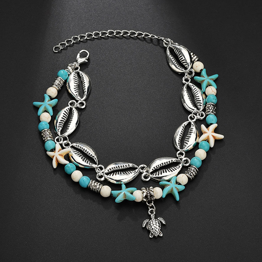 Beads Detail Sea Turtle Turquoise Anklet