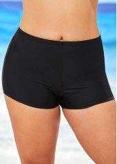 Plus Size Black High Waisted Swimwear Shorts
