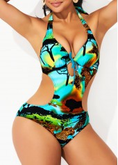 Halter Animal Prints Multi Color One Piece Swimwear | thumb picture 