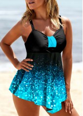 Asymmetry Ombre Blue Tankini Set | thumb picture 
