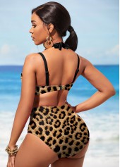 Leopard High Waist Brown Bikini Set | thumb picture 