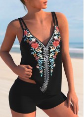 Multi Color Double Straps Tribal Print Tankini Top-No Bottom | picture 3