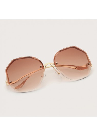 Brown TR Metal Detail Sunglasses for Women     