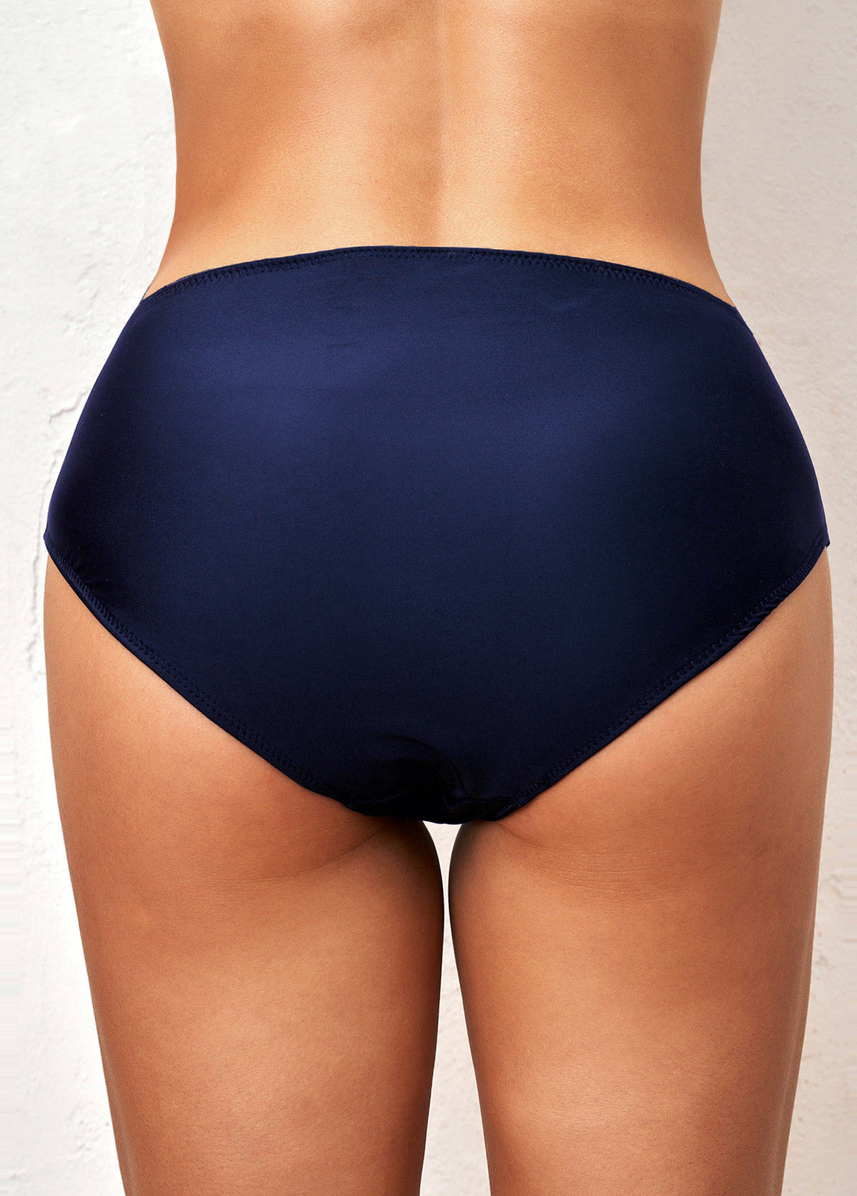Mid Waisted Navy Skinny Bikini Bottom