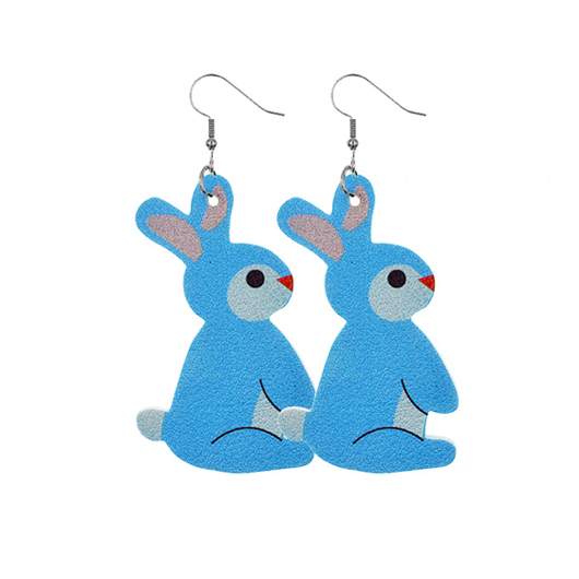 Blue Easter Design Bunny Detail Earrings