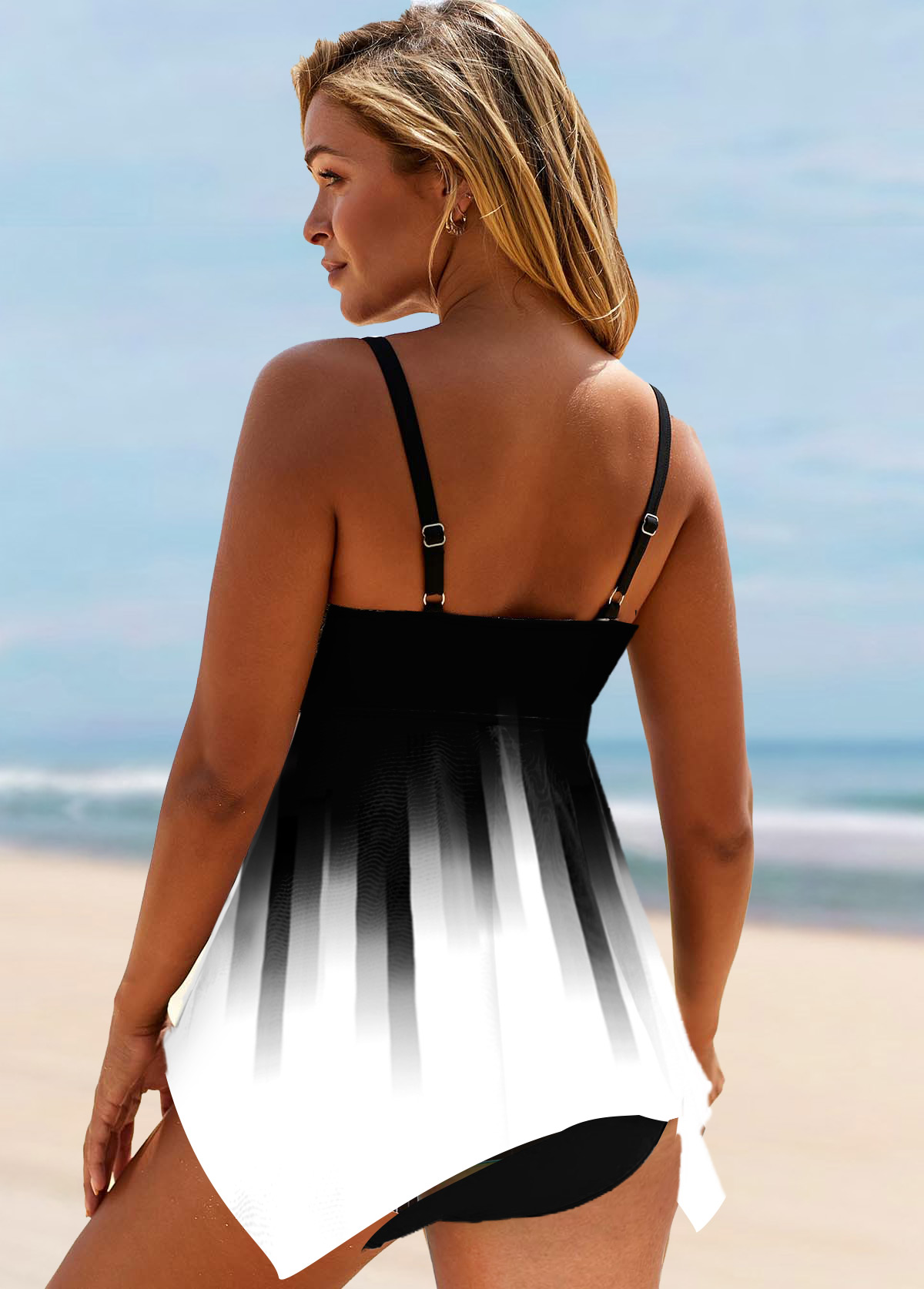 Asymmetry Ombre Tankini Set | picture 