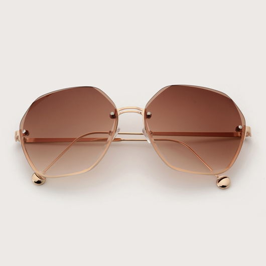 Metal Detail TR Brown Sunglasses for Women