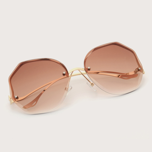 Brown TR Metal Detail Sunglasses for Women