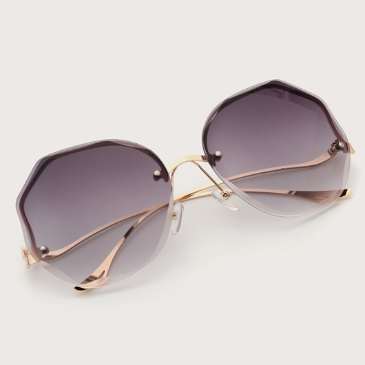 Grey Metal Detail Cat Eye Frame Sunglasses for Women