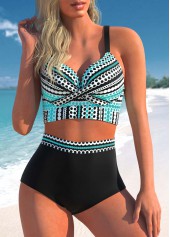 High Waisted Polka Dot Black Bikini Set