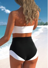 High Waisted Black Retro Contrast Bikini Set | thumb picture 