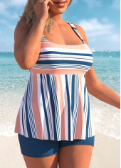 Plus Size Multi Color Striped Tankini Set | thumb picture 
