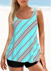 Striped Cyan Tankini Set | thumb picture 