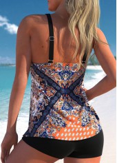 Tribal Print Navy Blue Tankini Top-No Bottom | picture 2