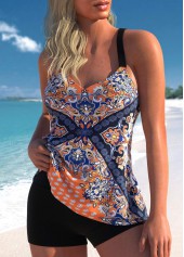 Tribal Print Navy Blue Tankini Top-No Bottom | picture 3