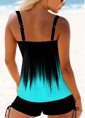 Cross Front Cyan Wide Strap Ombre Tankini Top-No Bottom | picture 2