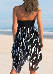 Brushstroke Print Color Block Swimdress Top-No Bottom | picture 2