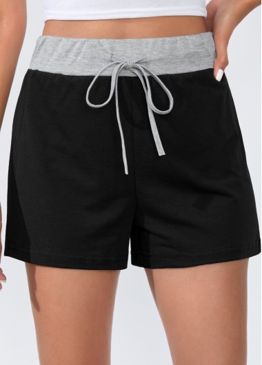 High Waisted Drawstring Detail Black Shorts     2nd 10%, 3rd 20%, 4th 40%