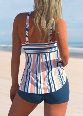 Plus Size Multi Color Striped Tankini Set