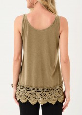 Light Khaki Lace Stitching Tank Top | thumb picture 