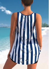 Striped Navy Blue Bowknot Tankini Top-No Bottom | picture 2