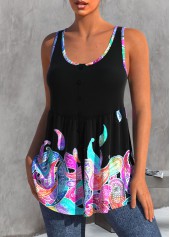 Paisley Print Rainbow Color Wide Strap Tank Top | thumb picture 