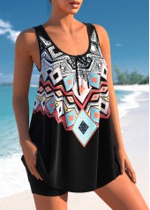 Tribal Print Black Bowknot Tankini Top-No Bottom | picture 3
