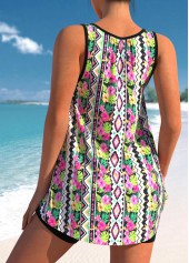 Floral Geometric Print Multi Color Tankini Top-No Bottom | picture 2