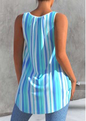 Striped Bowknot Sky Blue Tank Top | thumb picture 