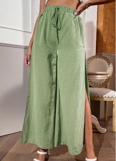 Green High Waisted Side Slit Pants     2nd 10%, 3rd 20%, 4th 40%