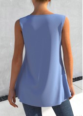 Dusty Blue Faux Two Piece Floral Print Tank Top | thumb picture 