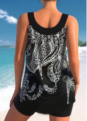 Paisley Print Black Wide Strap Tankini Top-No Bottom | picture 2