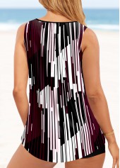 Color Block Metal Ring Detail Tankini Set | thumb picture 