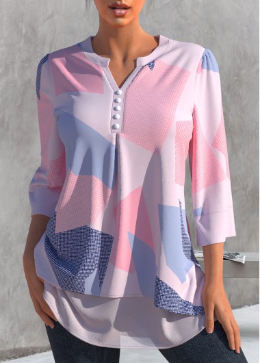  Modlily-Women's Clothing > Tops > Blouses&Shirts-COLOR-Light Pink
