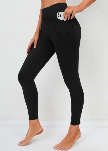 Double Side Pockets Black High Waisted Leggings     2nd 10%, 3rd 20%, 4th 40%