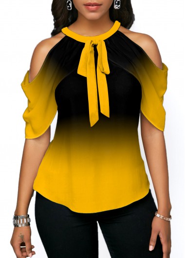  Modlily-Women's Clothing > Tops > Blouses&Shirts-COLOR-Yellow