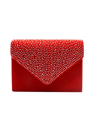 Red Hot Drilling Detail Evening Bag     