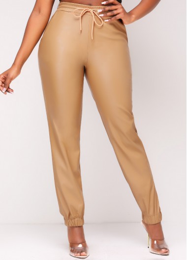 Light Camel Jogger High Waisted Drawastring Pants     2nd 10%, 3rd 20%, 4th 40%